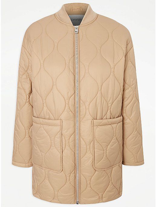 Стеганная демисезонная куртка беж George 000241